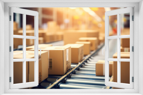 Efficient Warehousing: Cardboard Boxes in Motion