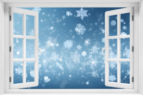 Snowflake on blue background.