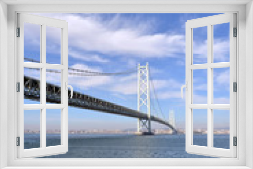 Fototapeta Naklejka Na Ścianę Okno 3D - Akashi Kaikyo Bridge in Kobe, Japan-1