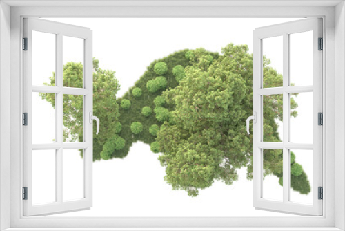 Fototapeta Naklejka Na Ścianę Okno 3D - Realistic forest isolated on transparent background. 3d rendering - illustration