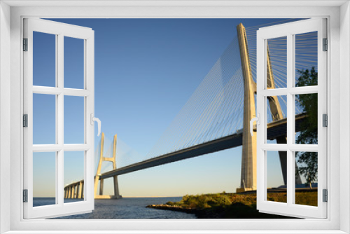 Fototapeta Naklejka Na Ścianę Okno 3D - Vasco da Gama Bridge