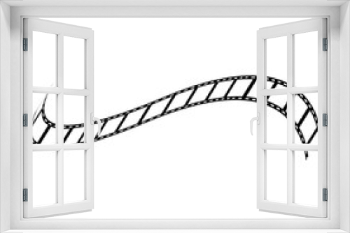 Fototapeta Naklejka Na Ścianę Okno 3D - film strip on white. Film tape vintage icon isolate. movies film background with flim roll