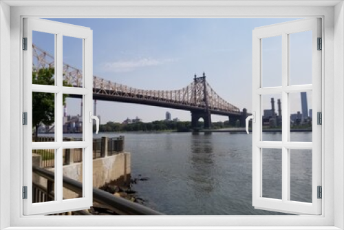 Fototapeta Naklejka Na Ścianę Okno 3D - city bridge in New york