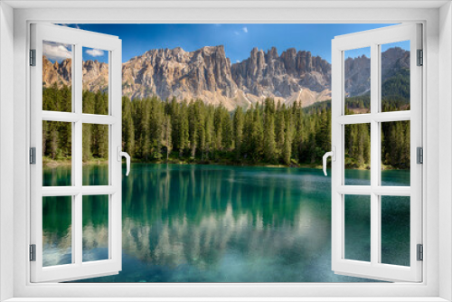 Fototapeta Naklejka Na Ścianę Okno 3D - Lago di Carezza