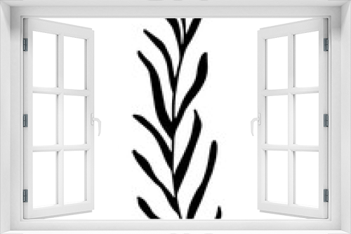 Fototapeta Naklejka Na Ścianę Okno 3D - Leaf, herbs grass hand drawn doodle sketch. Vector illustration single of cartoon botanical plant. Isolated on white background.