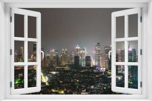Fototapeta Naklejka Na Ścianę Okno 3D - Jakarta skyline by night, Indonesia