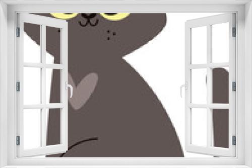 Fototapeta Naklejka Na Ścianę Okno 3D - Cartoon Cat Pet