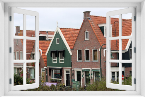 Fototapeta Naklejka Na Ścianę Okno 3D - Typical houses in the old town of Volendam, Netherlands
