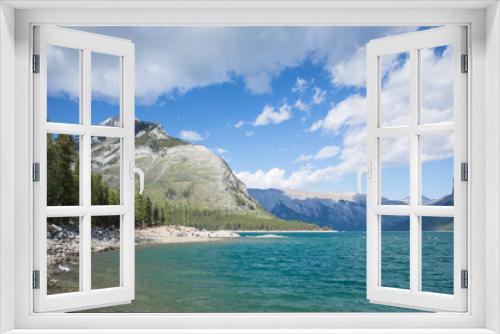Fototapeta Naklejka Na Ścianę Okno 3D - Beautiful view of Minnewanka Lake in Banff National Park in Canada