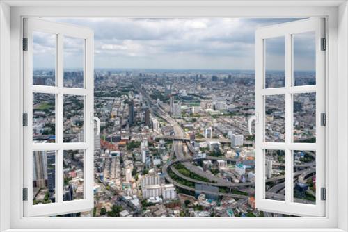 Fototapeta Naklejka Na Ścianę Okno 3D - View the Cityscape and Buildings of Bangkok in Thailand Asia