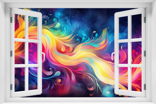 Vibrant color flow music cover swirls 