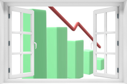3D Business graph with arrow and target