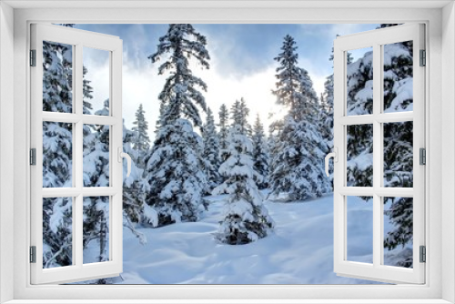 Fototapeta Naklejka Na Ścianę Okno 3D - Beautiful Winter Scenery. Skiing Resort Zillertal Arena, Austria