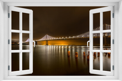Fototapeta Naklejka Na Ścianę Okno 3D - Oakland bay bridge San Francisco CA at night