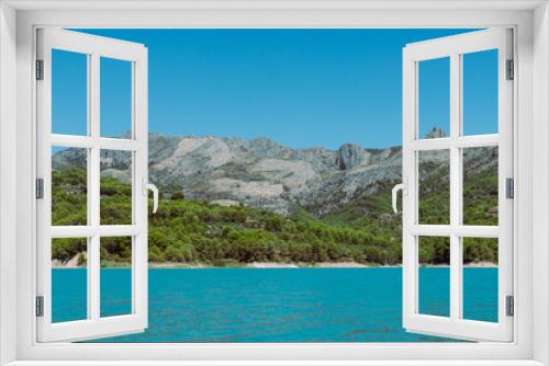 Fototapeta Naklejka Na Ścianę Okno 3D - Mountain landscape, picturesque mountain lake on a summer morning, large panorama, Spain, Guadalest