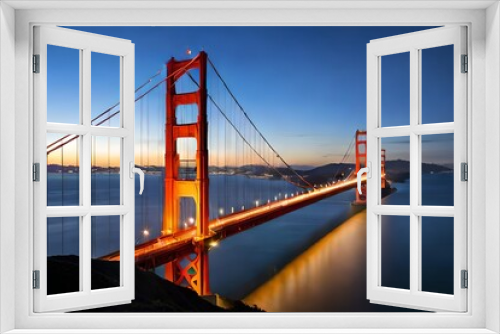 Fototapeta Naklejka Na Ścianę Okno 3D - Famous Golden Gate Bridge, San Francisco at night, United States (USA)