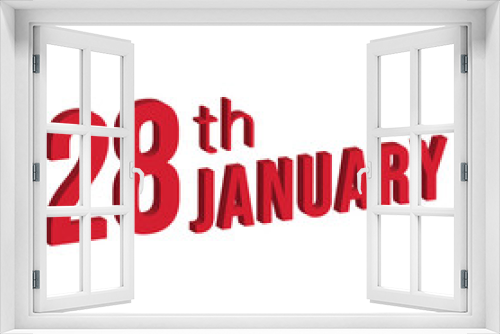 Fototapeta Naklejka Na Ścianę Okno 3D - 28th january ,  Daily calendar time and date schedule symbol. Modern design, 3d rendering. White background. 