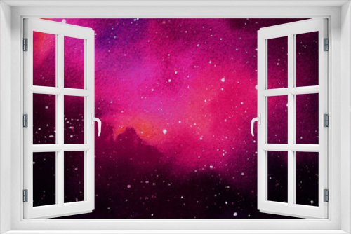 Fototapeta Naklejka Na Ścianę Okno 3D - Vector cosmic illustration. Beautiful colorful space background. Watercolor Cosmos