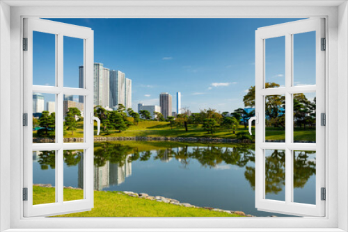 Fototapeta Naklejka Na Ścianę Okno 3D - Hama-rikyu gardens in Tokyo, Japan