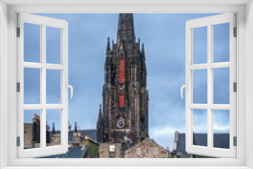 Fototapeta Naklejka Na Ścianę Okno 3D - Vertical shot of Typical Edinburgh buildings and architectures, Scotland