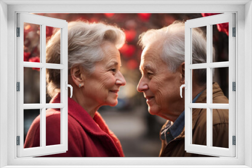 Happy senior couple in love on Valentine's Day