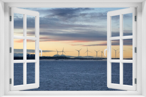 Fototapeta Naklejka Na Ścianę Okno 3D - Wind turbines, Norway