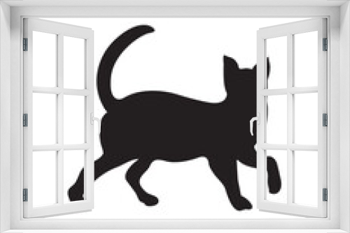 Fototapeta Naklejka Na Ścianę Okno 3D - Black Cat Silhouette Vector Bundle