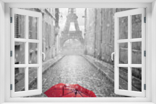 Fototapeta Naklejka Na Ścianę Okno 3D - Eiffel tower view from the street of Paris