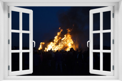 Fototapeta Naklejka Na Ścianę Okno 3D - huge bonfire, a tradition with easter in North-West Europe.