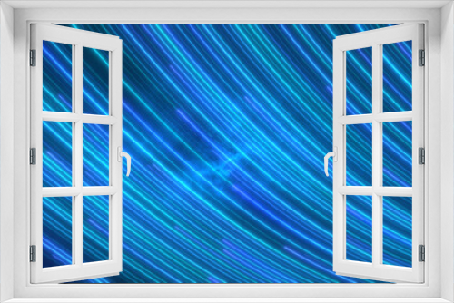Fototapeta Naklejka Na Ścianę Okno 3D - Abstract bright blue glowing flying waves from twisted lines energy magical background