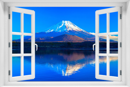 Fototapeta Naklejka Na Ścianę Okno 3D - World Heritage Mount Fuji and Lake Shoji