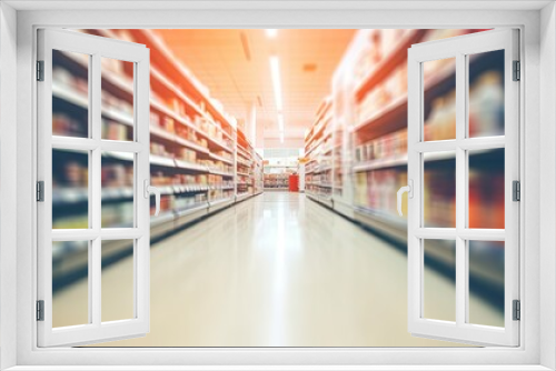  Blurred Bokeh Background Image of Modern Supermarket