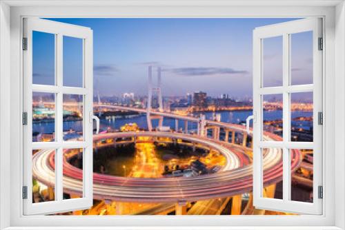 Fototapeta Naklejka Na Ścianę Okno 3D - colorful bridge in shanghai nanpu