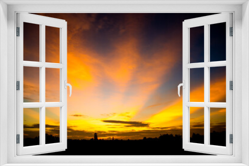 Fototapeta Naklejka Na Ścianę Okno 3D - Beautiful orange evening sky