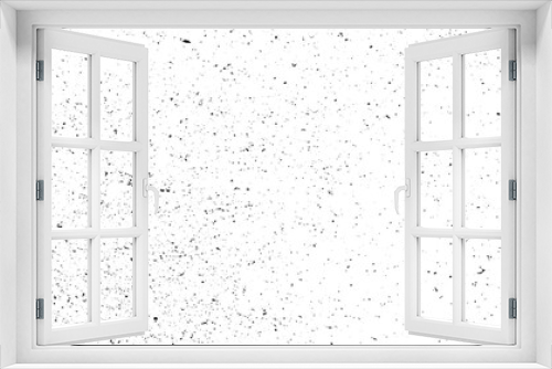 Fototapeta Naklejka Na Ścianę Okno 3D - Abstract vector noise. Grunge texture overlay with rough and fine black particles isolated on white background. Vector illustration. 