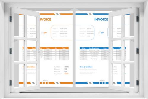 Professional modern business invoice design , vector file layout template