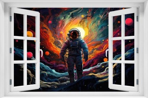Fototapeta Naklejka Na Ścianę Okno 3D - Astronauta w kosmosie 