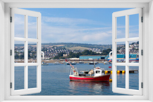 Fototapeta Naklejka Na Ścianę Okno 3D - Panorama of boats Teign river Teignmouth Devon