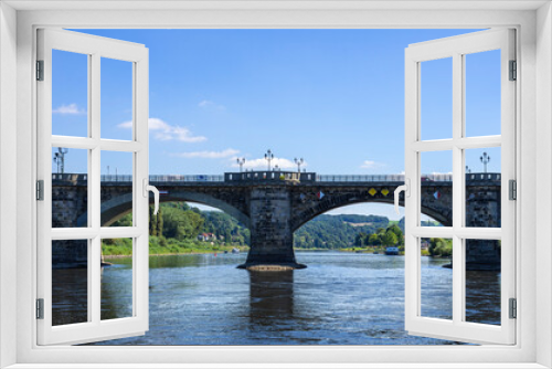 Fototapeta Naklejka Na Ścianę Okno 3D - Elbe Bridge, Pirna, Saxony, Germany