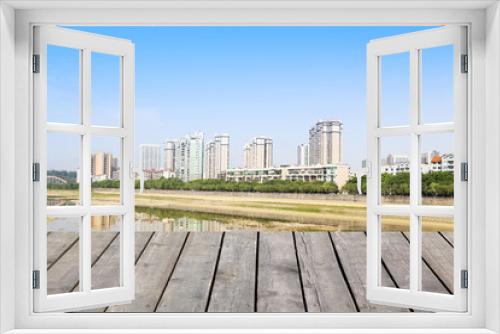 Fototapeta Naklejka Na Ścianę Okno 3D - mianyang,china,city skyline with blue sky