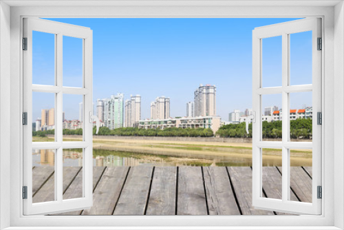 Fototapeta Naklejka Na Ścianę Okno 3D - mianyang,china,city skyline with blue sky