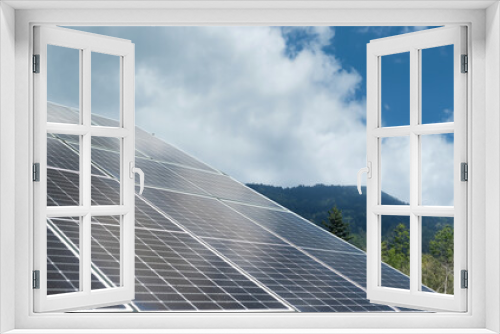 Fototapeta Naklejka Na Ścianę Okno 3D - Solar panel as alternative electricity source new renewable energy against blue sky