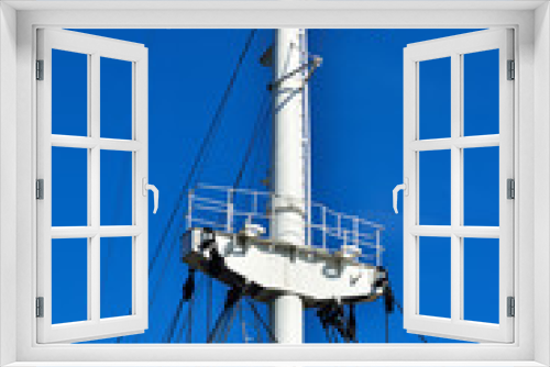 Fototapeta Naklejka Na Ścianę Okno 3D - Mast ship closeup