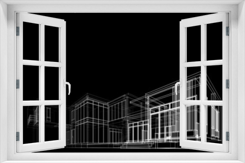 Fototapeta Naklejka Na Ścianę Okno 3D - Modern house design 3d rendering