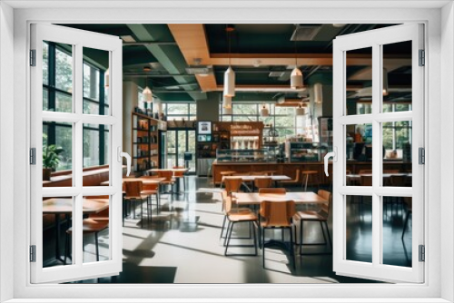 Interior of a fast food restaurant