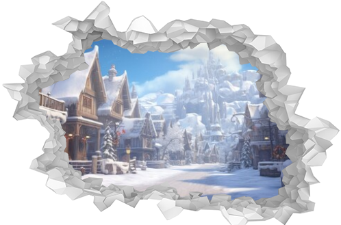 a quaint village or small town covered in snow. charming houses with smoke rising from chimneys, snow-covered streets, and the cozy, welcoming feel of winter in a close-knit community.