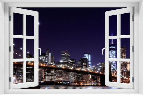 Fototapeta Naklejka Na Ścianę Okno 3D - Brooklyn Bridge and Manhattan Skyline , New York City