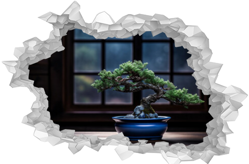 cascade style pine bonsai, outdoor, natural sunlight, planted in a jade green glazed pot, sitting on an ornate stand, light clouds as background