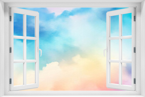 Fototapeta Naklejka Na Ścianę Okno 3D - Colorful Watercolor Sky Cloud Background