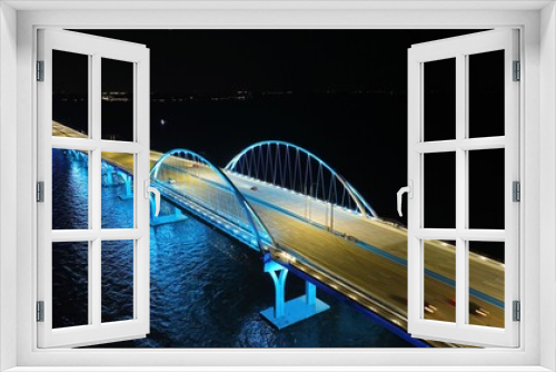 Fototapeta Naklejka Na Ścianę Okno 3D - Gulf Breeze Bridge Pensacola Florida October 1 Night Shots 2023